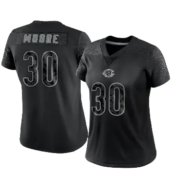＃30 Women's Tarvarius Moore Black Limited Chicago Bears Reflective Jersey