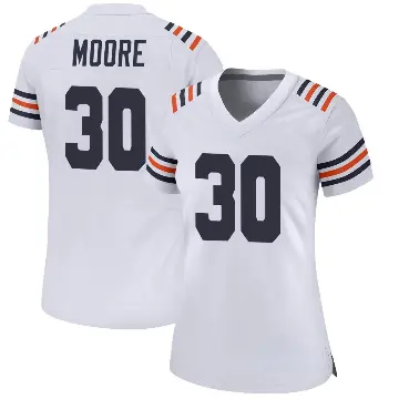 ＃30 Women's Tarvarius Moore White Game Chicago Bears Alternate Classic Jersey