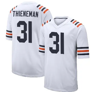 ＃31 Men's Dillon Thieneman White Game Chicago Bears Alternate Classic Jersey