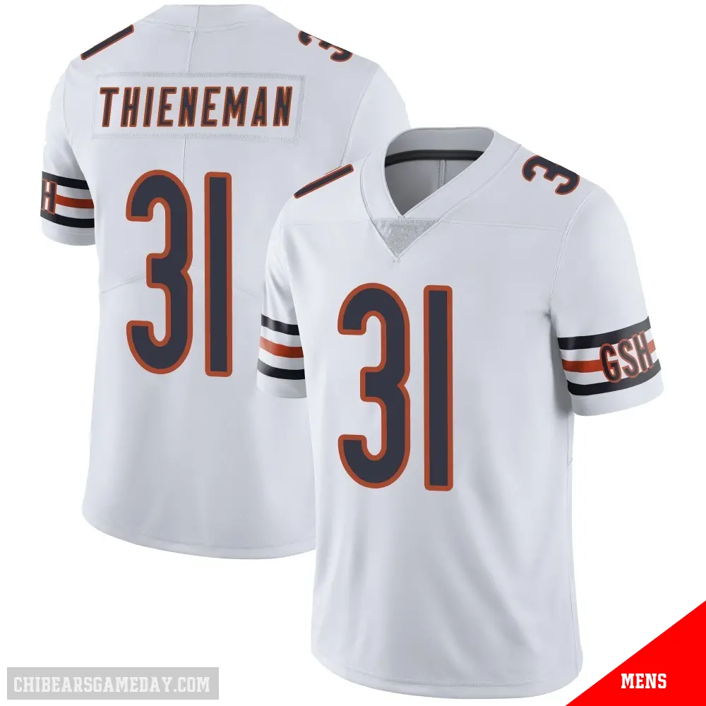 ＃31 Men's Dillon Thieneman White Limited Chicago Bears Vapor Untouchable Jersey