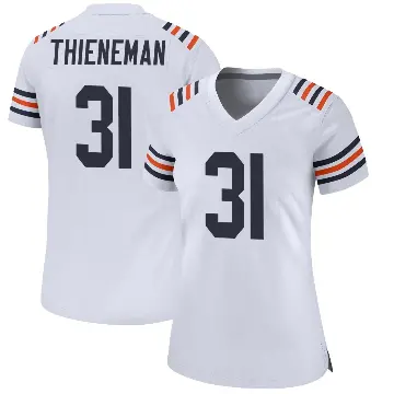＃31 Women's Dillon Thieneman White Game Chicago Bears Alternate Classic Jersey
