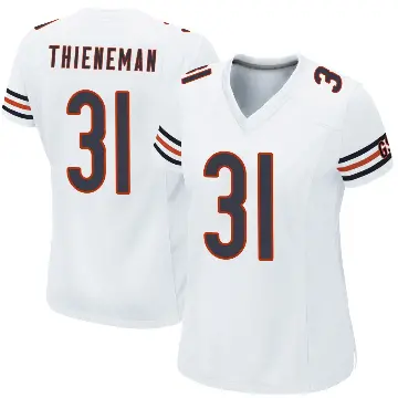 ＃31 Women's Dillon Thieneman White Game Chicago Bears Jersey
