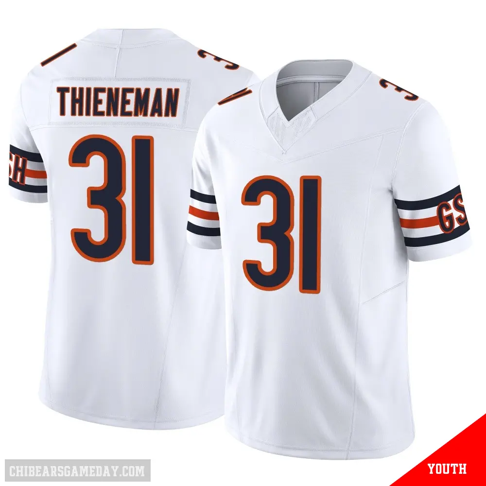 ＃31 Youth Dillon Thieneman White Limited Chicago Bears Vapor F.U.S.E. Jersey