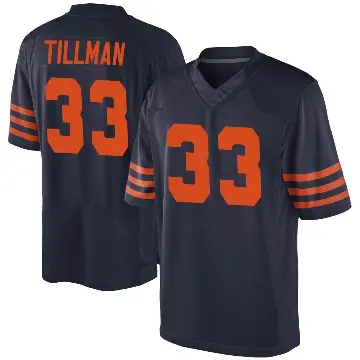 ＃33 Men's Charles Tillman Navy Blue Game Chicago Bears Alternate Jersey
