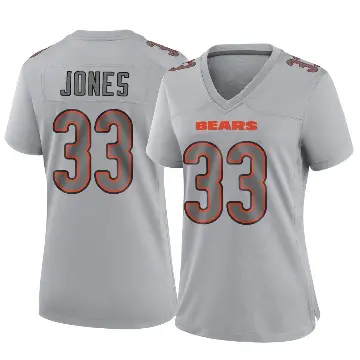 ＃33 Women's Jaylon Jones Gray Game Chicago Bears Atmosphere Fashion Jersey