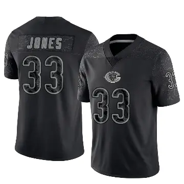 ＃33 Youth Jaylon Jones Black Limited Chicago Bears Reflective Jersey