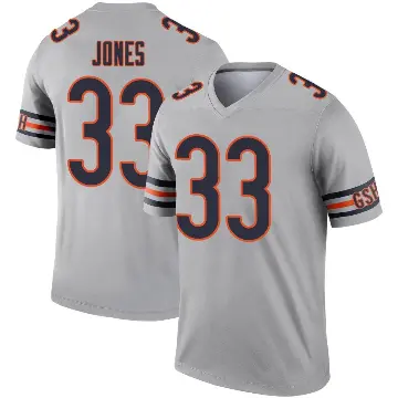 ＃33 Youth Jaylon Jones Legend Chicago Bears Inverted Silver Jersey