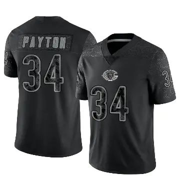 ＃34 Men's Walter Payton Black Limited Chicago Bears Reflective Jersey