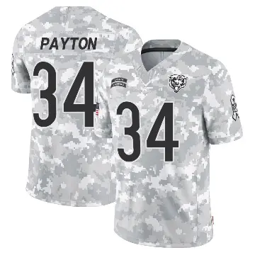 ＃34 Youth Walter Payton Arctic Camo Limited Chicago Bears 2024 Salute to Service Jersey