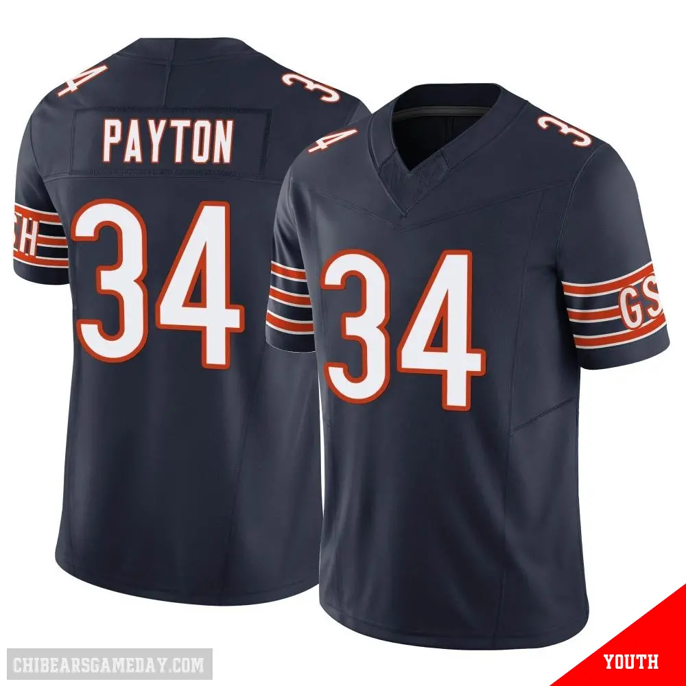 ＃34 Youth Walter Payton Navy Limited Chicago Bears Vapor F.U.S.E. Jersey