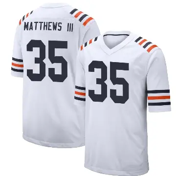 ＃35 Men's Wayne Matthews III White Game Chicago Bears Alternate Classic Jersey