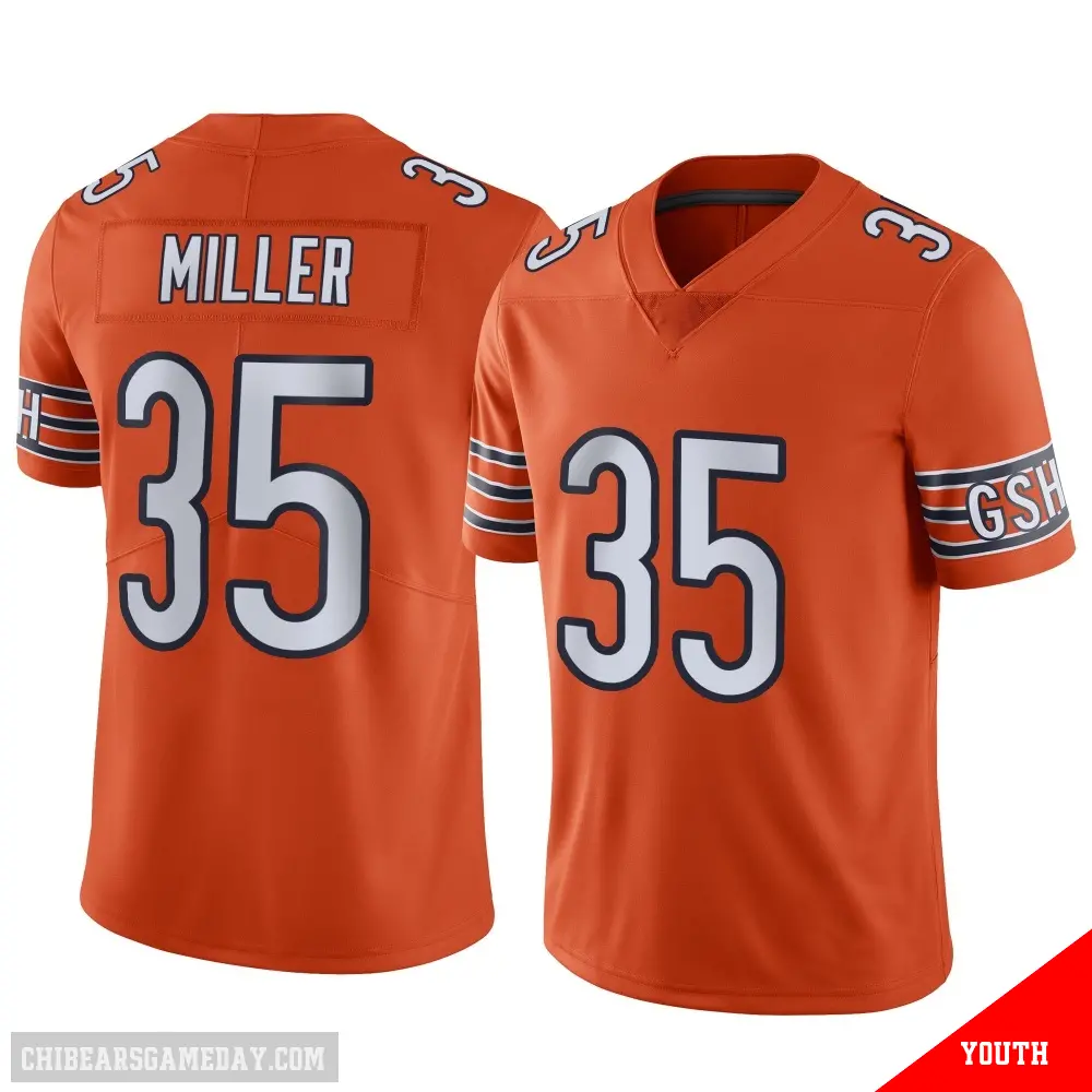 ＃35 Youth Scotty Miller Orange Limited Chicago Bears Alternate Vapor Jersey