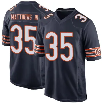 ＃35 Youth Wayne Matthews III Navy Game Chicago Bears Team Color Jersey