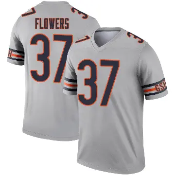 ＃37 Men's Dallis Flowers Legend Chicago Bears Inverted Silver Jersey