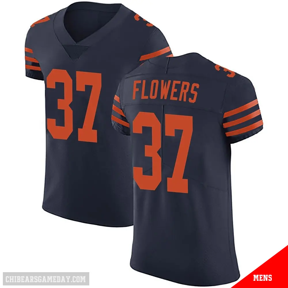 ＃37 Men's Dallis Flowers Navy Blue Elite Chicago Bears Alternate Vapor Untouchable Jersey