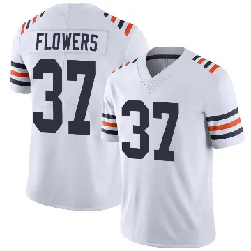 ＃37 Men's Dallis Flowers White Limited Chicago Bears Alternate Classic Vapor Jersey