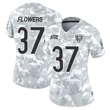 ＃37 Women's Dallis Flowers Arctic Camo Limited Chicago Bears 2024 Salute to Service Jersey