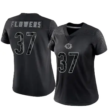 ＃37 Women's Dallis Flowers Black Limited Chicago Bears Reflective Jersey