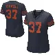 ＃37 Women's Dallis Flowers Navy Blue Game Chicago Bears Alternate Jersey