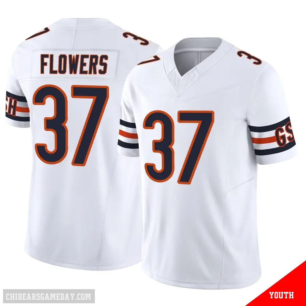 ＃37 Youth Dallis Flowers White Limited Chicago Bears Vapor F.U.S.E. Jersey