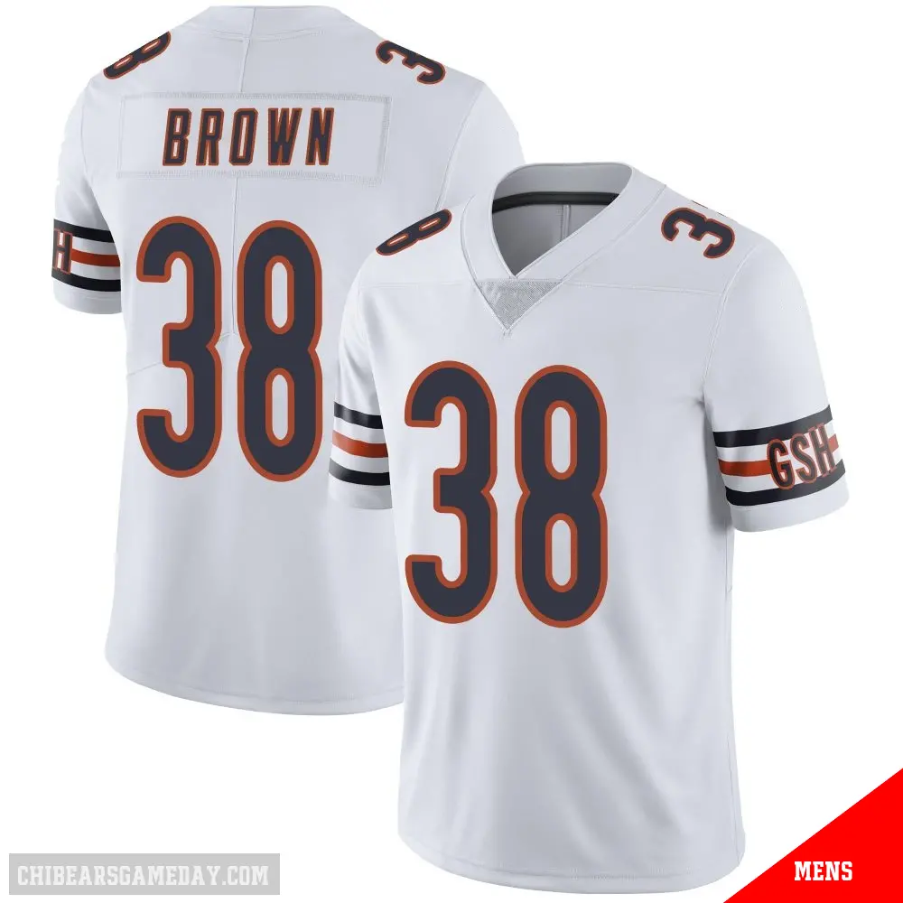 ＃38 Men's Brittain Brown White Limited Chicago Bears Vapor Untouchable Jersey