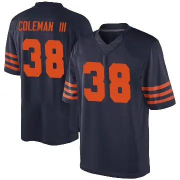 ＃38 Men's Douglas Coleman III Navy Blue Game Chicago Bears Alternate Jersey
