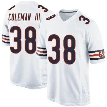 ＃38 Men's Douglas Coleman III White Game Chicago Bears Jersey