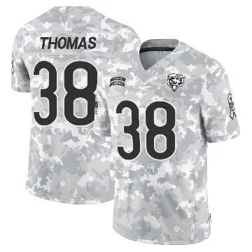 ＃38 Men's Skyler Thomas Arctic Camo Limited Chicago Bears 2024 Salute to Service Jersey