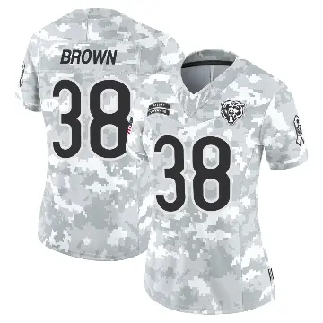 ＃38 Women's Brittain Brown Arctic Camo Limited Chicago Bears 2024 Salute to Service Jersey