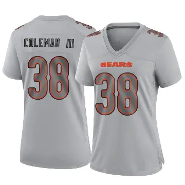 ＃38 Women's Douglas Coleman III Gray Game Chicago Bears Atmosphere Fashion Jersey