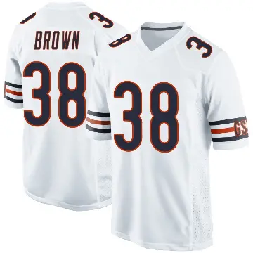＃38 Youth Brittain Brown White Game Chicago Bears Jersey