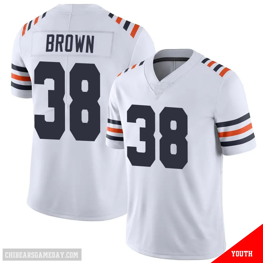 ＃38 Youth Brittain Brown White Limited Chicago Bears Alternate Classic Vapor Jersey