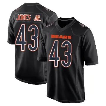 ＃43 Men's Carl Jones Jr. Black Game Chicago Bears Carbon Fashion Jersey