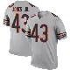 ＃43 Men's Carl Jones Jr. Legend Chicago Bears Inverted Silver Jersey