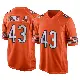 ＃43 Men's Carl Jones Jr. Orange Game Chicago Bears Alternate Jersey