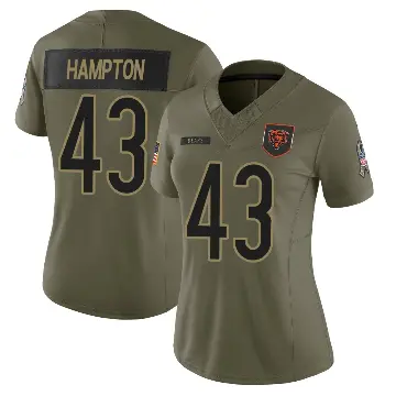 ＃43 Women's Dominique Hampton Olive Limited Chicago Bears 2025 Salute to Service Jersey