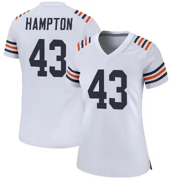 ＃43 Women's Dominique Hampton White Game Chicago Bears Alternate Classic Jersey