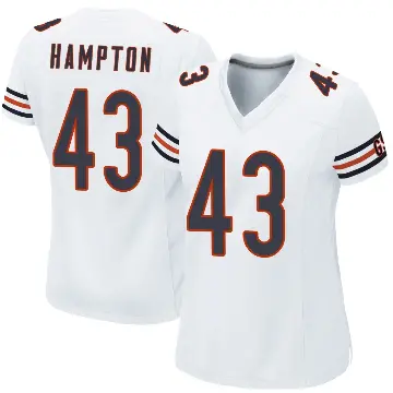 ＃43 Women's Dominique Hampton White Game Chicago Bears Jersey