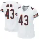 ＃43 Women's Paul Moala White Game Chicago Bears Jersey