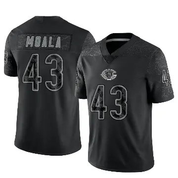 ＃43 Youth Paul Moala Black Limited Chicago Bears Reflective Jersey