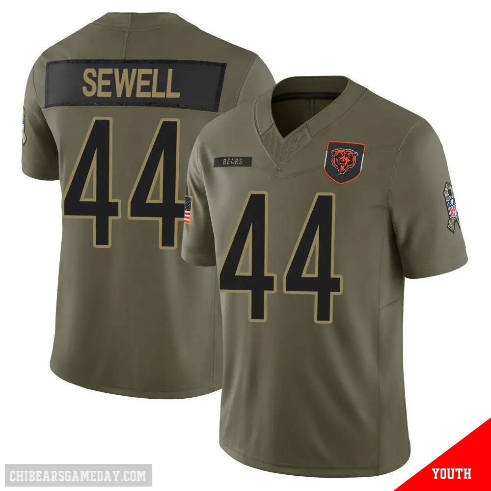 ＃44 Youth Noah Sewell Olive Limited Chicago Bears 2025 Salute to Service Jersey