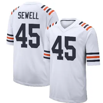 ＃45 Men's Nephi Sewell White Game Chicago Bears Alternate Classic Jersey