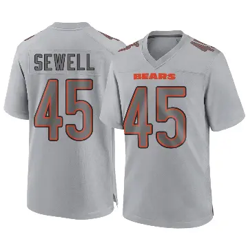 ＃45 Youth Nephi Sewell Gray Game Chicago Bears Atmosphere Fashion Jersey