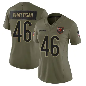 ＃46 Women's Jon Rhattigan Olive Limited Chicago Bears 2025 Salute to Service Jersey