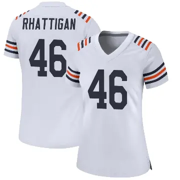 ＃46 Women's Jon Rhattigan White Game Chicago Bears Alternate Classic Jersey