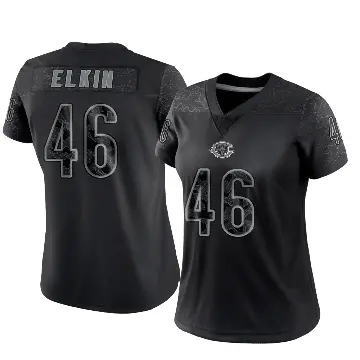＃46 Women's Luke Elkin Black Limited Chicago Bears Reflective Jersey