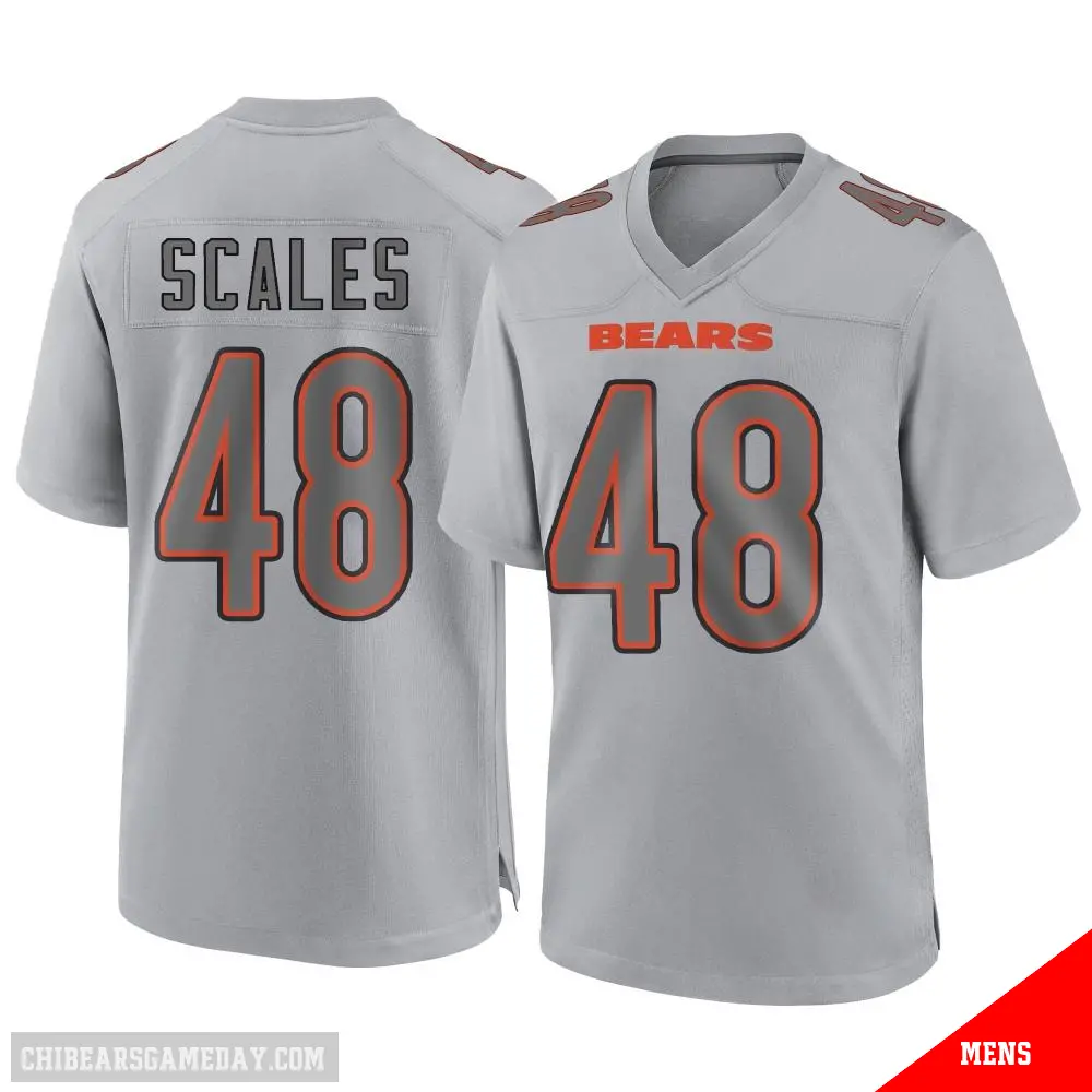 ＃48 Men's Patrick Scales Gray Game Chicago Bears Atmosphere Fashion Jersey