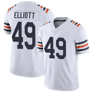 ＃49 Men's Keyshaun Elliott White Limited Chicago Bears Alternate Classic Vapor Jersey
