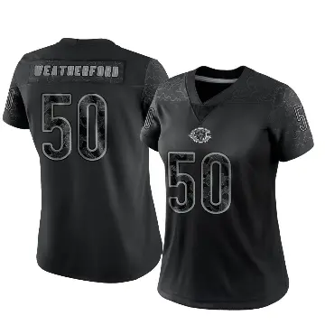 ＃50 Women's Sterling Weatherford Black Limited Chicago Bears Reflective Jersey