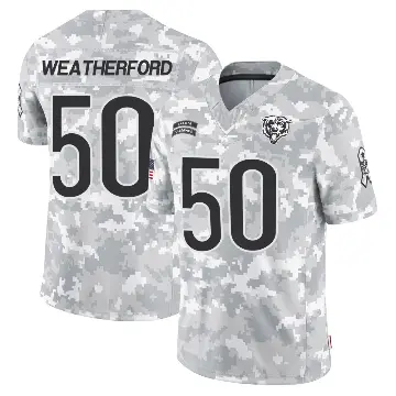 ＃50 Youth Sterling Weatherford Arctic Camo Limited Chicago Bears 2024 Salute to Service Jersey